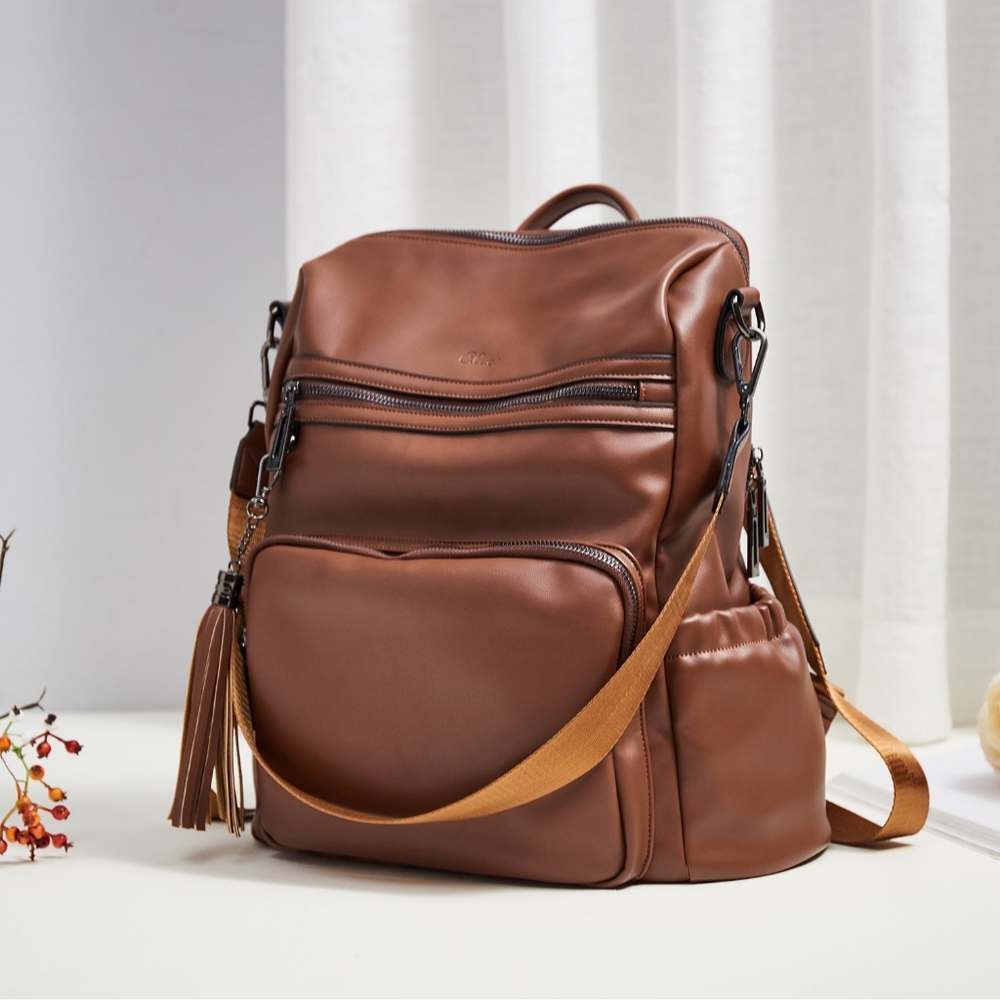 NWT Brown Cluci Backpack Purse